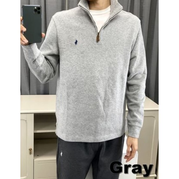 Polo Ralph Lauren 1/4 Zip Sweater Light Grey Pullovers Long Sleeves XXL TTG - Picture 4 of 11
